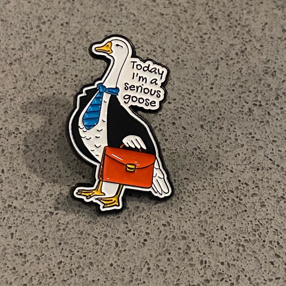 Serious Goose Enamel Pin